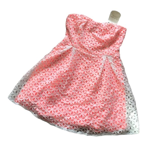Altar'd State Womens Party Dress Size Small Double Zero Neon Coral Strapless - Picture 1 of 4